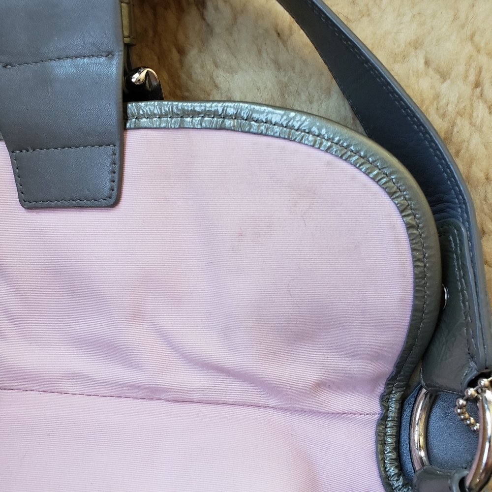Coach Soho Hobo Bag Buckle Flap Y2k Shoulder Gray Vintage - Picture 8 of 10
